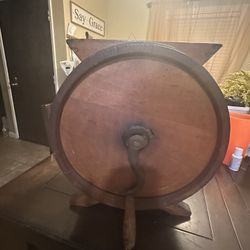 Antique Wood Churn For Decor