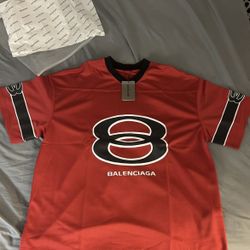 Balen ciaga Men’s Football  Red Jersey Size Large