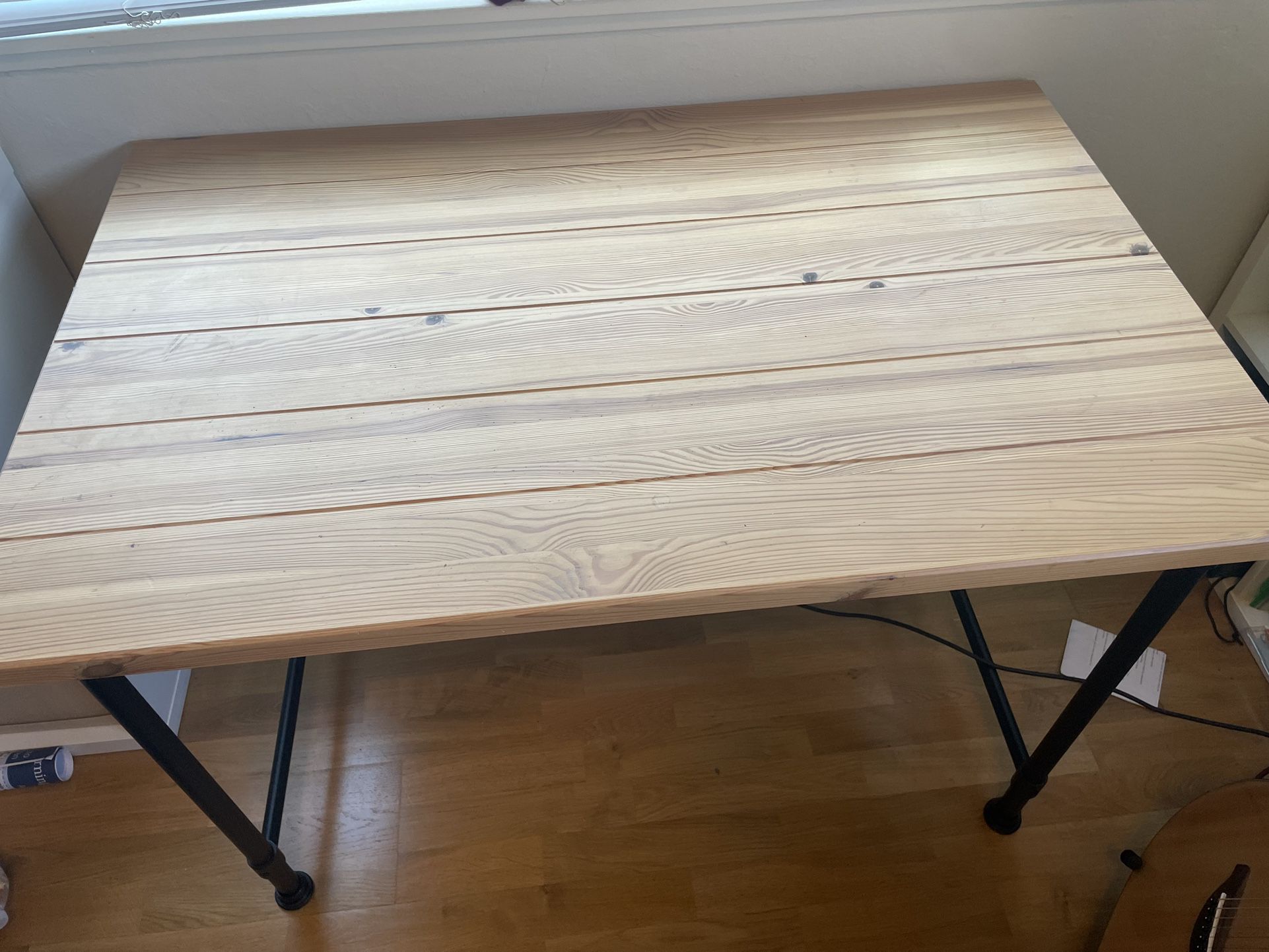 Wooden Desk with Black Industrial Legs - Used