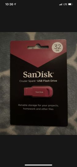 32 GB Storage SanDisk Cruzer Spar USB Flash Drive Store Transfer Cap-less NEW