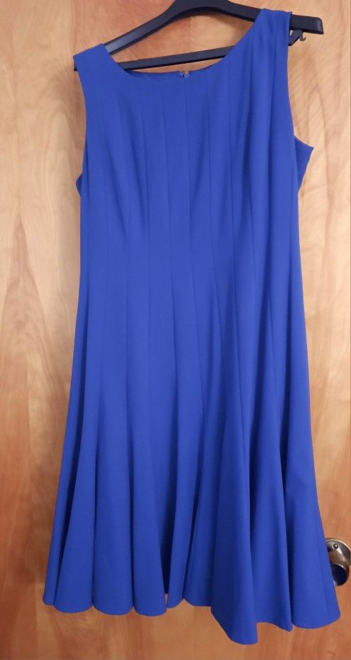 Calvin Klien Royal Blue Sleeveless Fit And Flare Dress