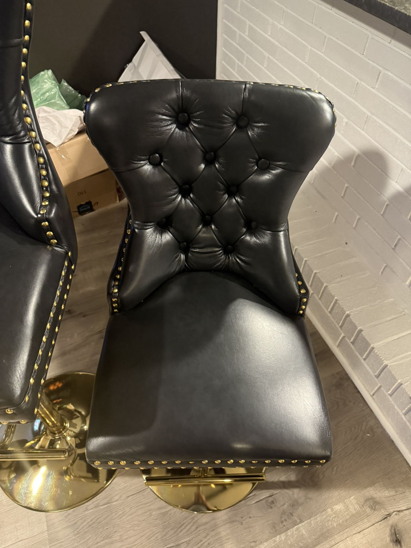 Black And Gold Barstools (Set of 4)