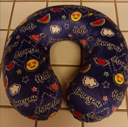 Emoji Print Memory travel pillow
