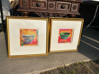 Set of 2 Framed Bowl Art Prints