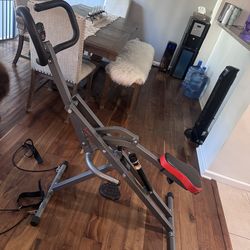 Sunny Health & Fitness Row-N-Ride PRO, Full Body Combo Squat Machine w/Optional Resistance Band