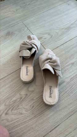 Espadrij Suede Knot Mule Slides