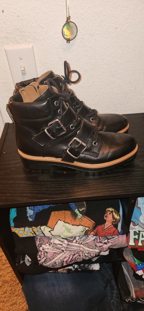 Black Ankle Boots Ladies Women's Size 7