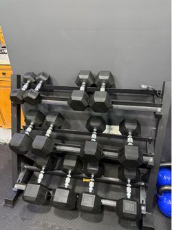 Dumbbell and dumbbell rack black