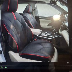 Black and red seat covers for Toyota Higlander Compatible with two thousand twenty - 06 toyota highlander with second row captain's chairs