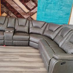 three-piece reclining leather chair