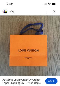 LOUIS VUITTON LV ORANGE PAPER EMPTY GIFT BAG