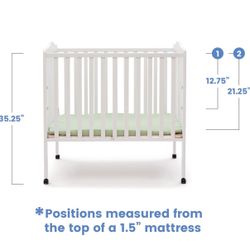 Free Mini Crib and Mattress In Mattress Cover