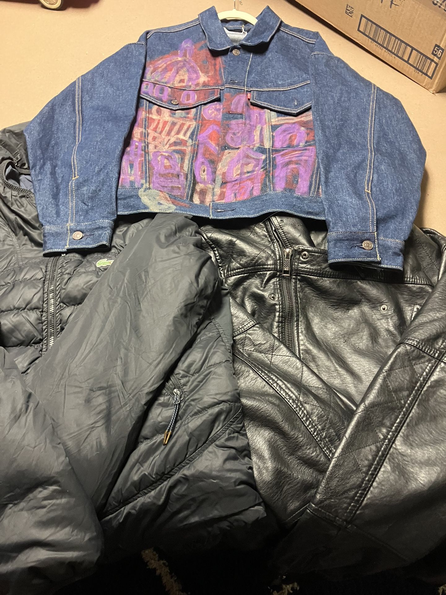 Custom George Wilson Painted Levi’s Jacket Men’s Size Xl