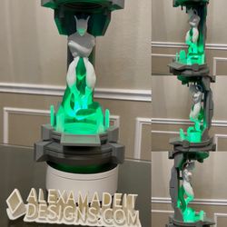Shiny Mewtwo Clone in Lab Tube 3D Printed Collectible with RGB Remote Light