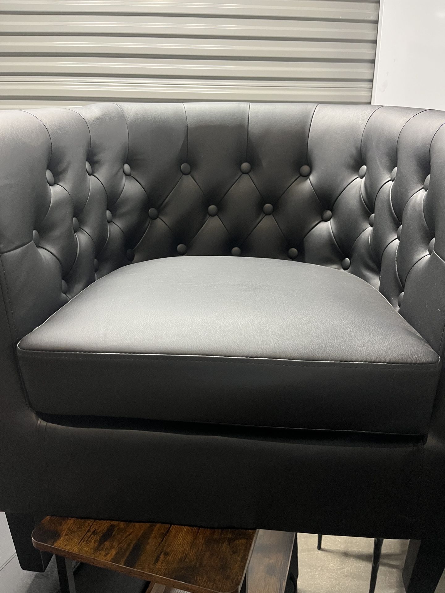 Mallory Black Durahide Tub Chair Set Of 2