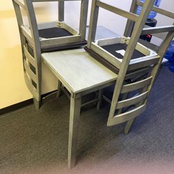 Small Wooden Dining Table with 3 Chairs