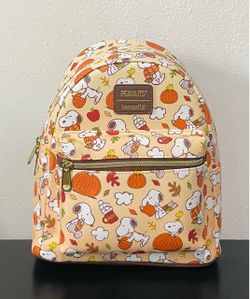 Loungefly Peanuts Snoopy Fall Things Mini Backpack