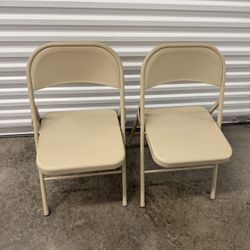 Cosco Antique Sand Metal Folding Chair 2 pk