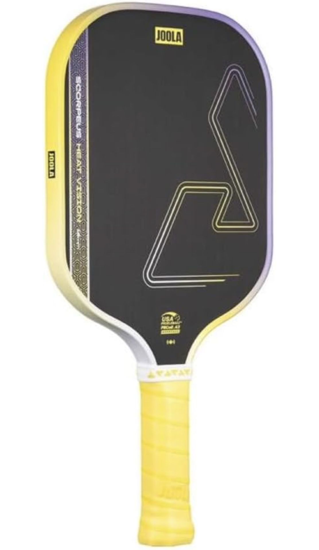 JOOLA SCORPEUS Heat Vision 16mm Pickleball Paddle - Standard Shape - Textured Carbon Fiber Surface for Spin - SK Film for Reduced Vibration - USAP App