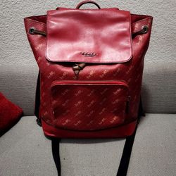 RED COACH TURNER BACKPACK WITH HORSE AND CARRIAGE DOT PRINT BAG C4135