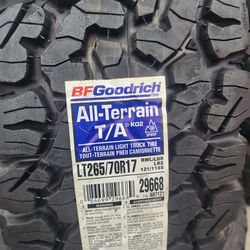 4 NEW TIRES BFGOODRICH LT 265/70/17