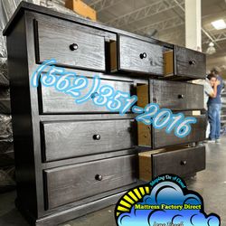 Nine drawer black pinewood chest cajonera Comoda nueva