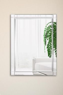 Medium Rectangle Clear Beveled Glass Contemporary Mirror (40 in. H x 30 in. W)
