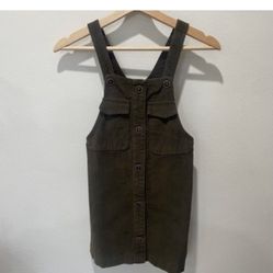 Zara Oliver Green Overall Corduroy Dress  