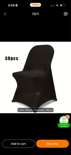 Black chair covers (30 pcs) brand new