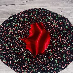Christmas Handmade Satin Hair Bonnets 
