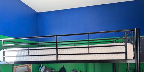 Full-Size Metal Loft Bed Frame