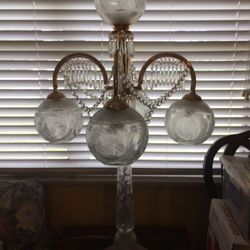Cut Glass Globe Lamp