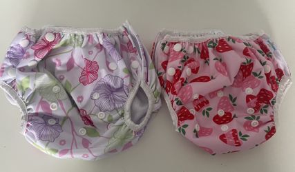 Reusable Cloth Diapers, One Size Adjustable, Washable Soft Absorbent, Waterproof Cover (2 Couns)