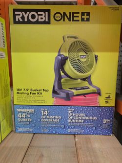 RYOBI 18V CORDLES VARIABLE SPEED MISTING FAN TOOL ONLY NEW