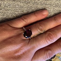 Ring  Purple Stone Size 7-8