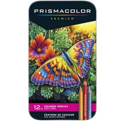 Prismacolor 3596T Premier Colored Pencils, Soft Core, 12 Count