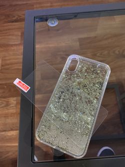 iPhone X or XS glitter case and tempered glass $20