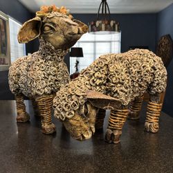 Sheep Sculptures from AZ artist Kathy Q Parks (set of 2)