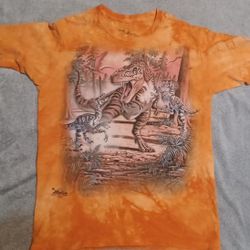 Youth Size Large Dinosaur T Rex Raptor The Mountain Brand Shirt Tye Dye
