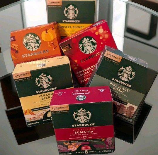 Starbucks Nespresso Vertuo Variety Pack. 6 Varieties / 48 Capsules Holiday Gift