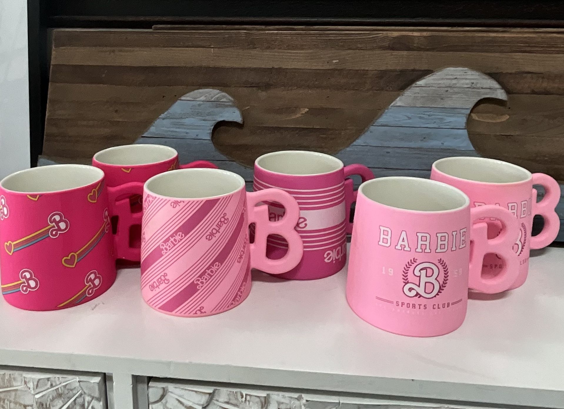 Set Of 6 Barbie Mugs