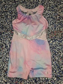 Girls Gymnastics Biketard Unitard Pastel Tie-Dye