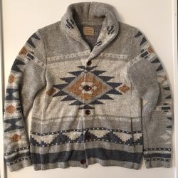 Lucky Brand Cardigan Sweater Southwestern Lebowski Men’s Cotton — Size Medium
