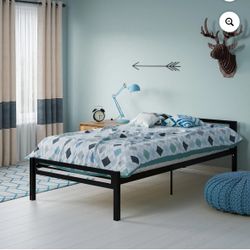 Mainstays Premium Metal Twin Bed, Black