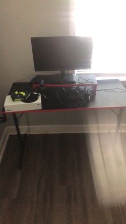 Gaming Desk with Red Accent Trim