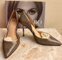 JLO Mabrey Anthracite Rhinestones d’Orsay Pump, Size 6M