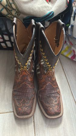 Crocodile skin boots