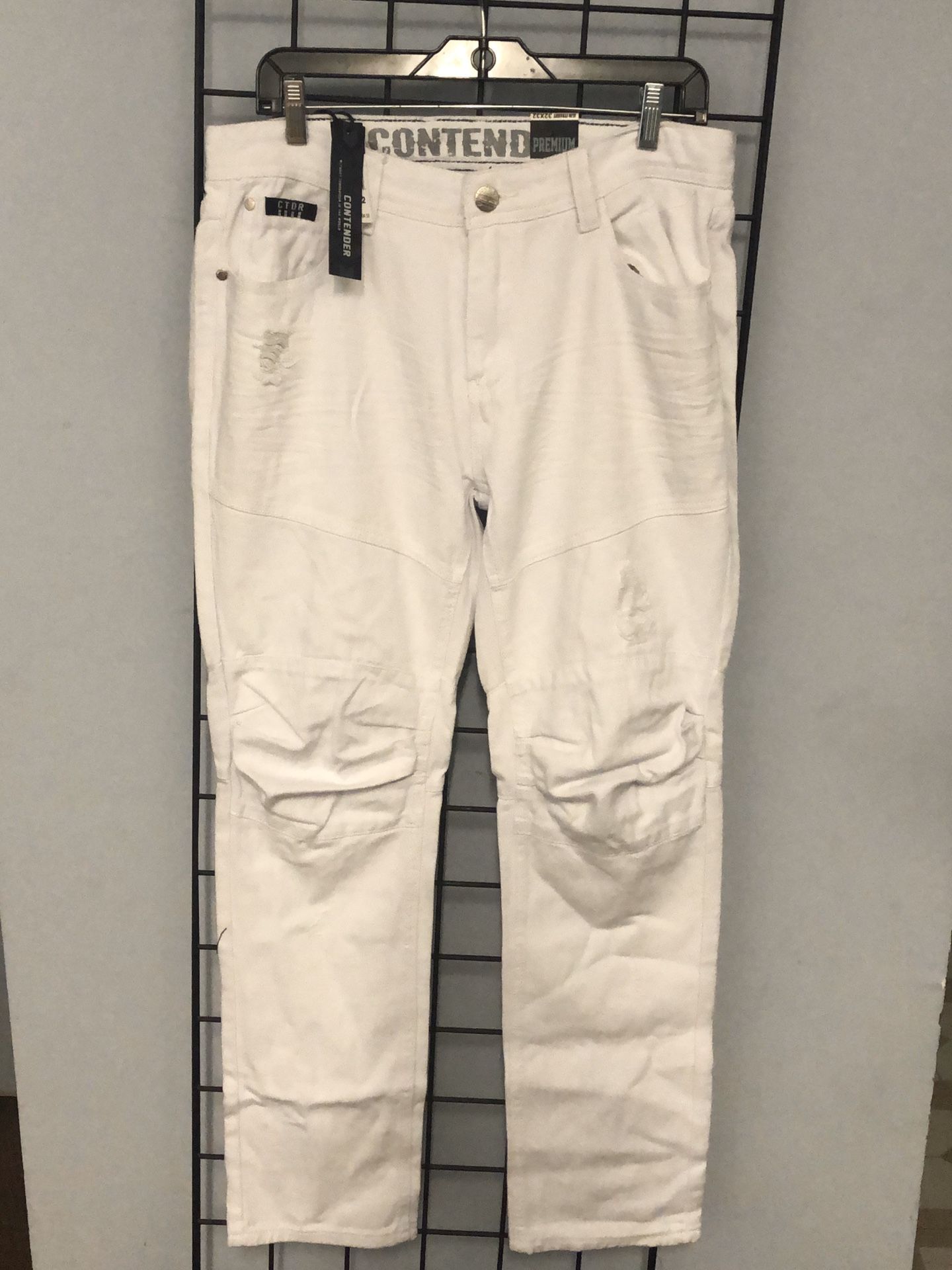 Contender jeans slim straight premium biker white