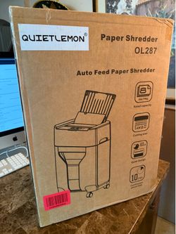 QUIETLEMON®100-Sheet Auto Feed Paper Shredder, 40 Min Non-Stop, Shredders for Home Office Heavy Duty New