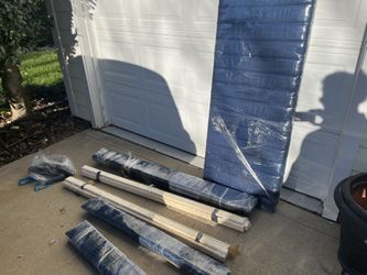 Bedframe And Upholstered Pad, Headboard, And Foot Rail Side Rails Brand New